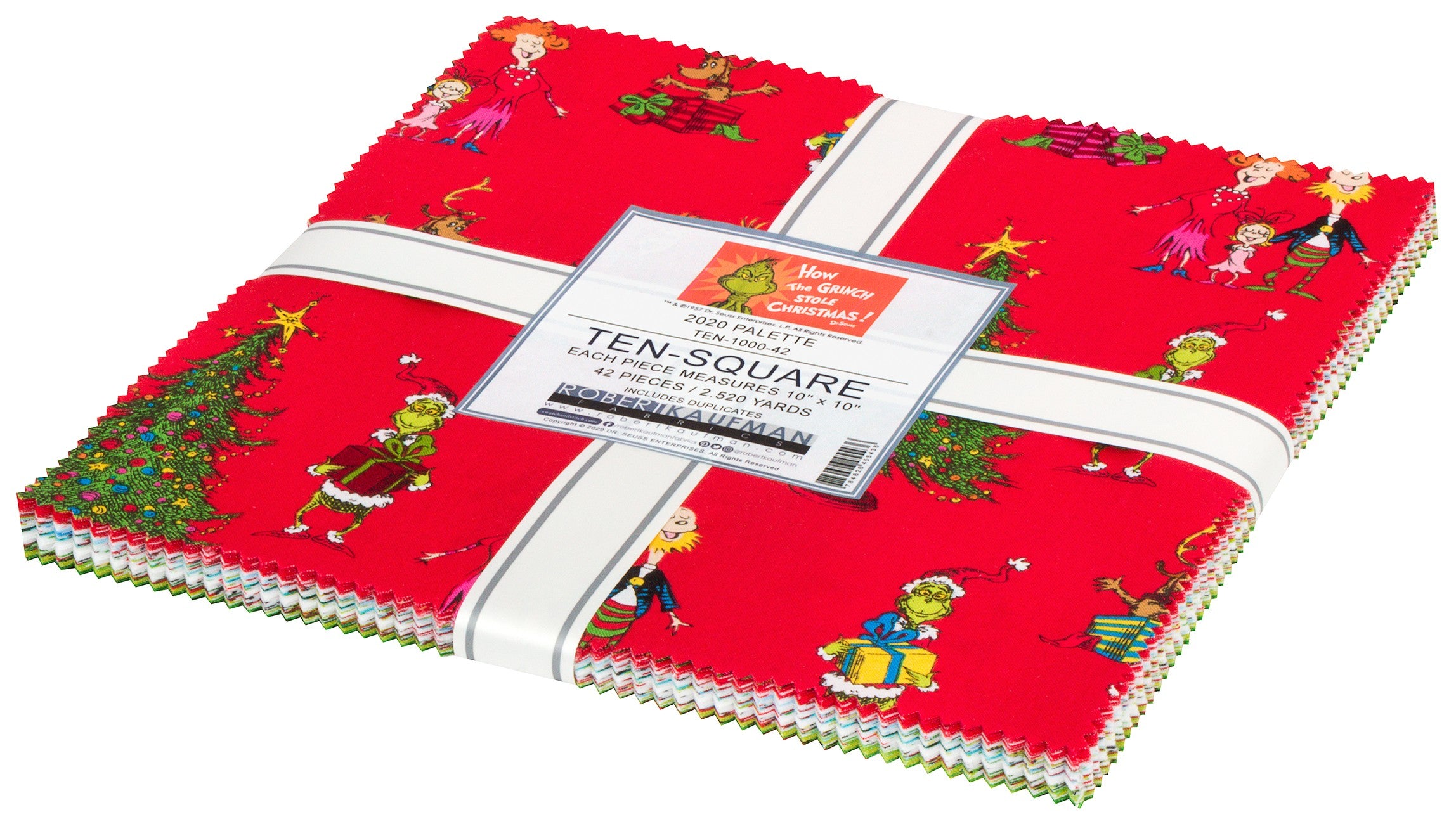 Dr. Seuss How The Grinch Stole Christmas, 10 inch squares, 42pcs/bundle