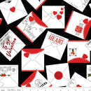 J. Wecker Frisch - All My Heart  - Valentine Greeting - Black - The Green Fern Quilt Co.