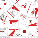 J. Wecker Frisch - All My Heart  - Valentine Greeting - White - The Green Fern Quilt Co.