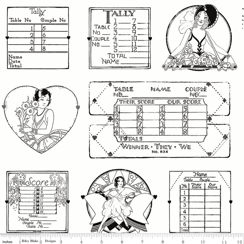 J. Wecker Frisch - Take Heart Tally Card Linework White