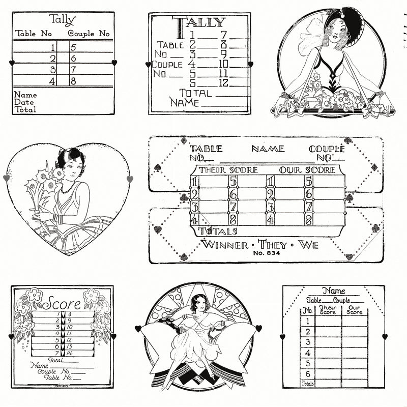 J. Wecker Frisch - Take Heart Tally Card Linework White