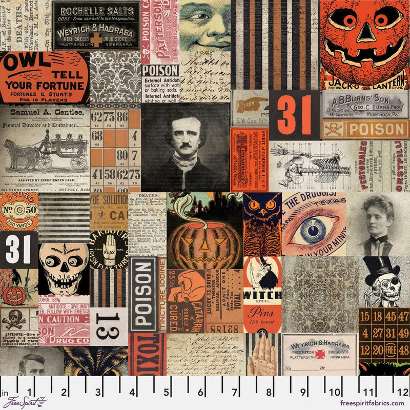 Tim Holtz - Canvas Substrate - Frightful - 31st - Multi