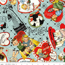 J. Wecker Frisch - Take Heart Valentine Card Toss Aqua - The Green Fern Quilt Co.