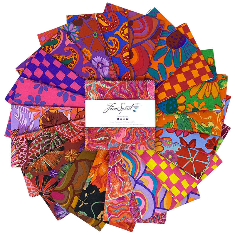 Kaffe Fassett - August 2024 Collective - 5" Charm Pack - Hot