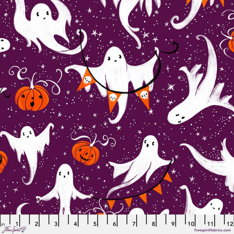 Ghostly Greetings - A Time for Ghosts - Purple - The Green Fern Quilt Co.