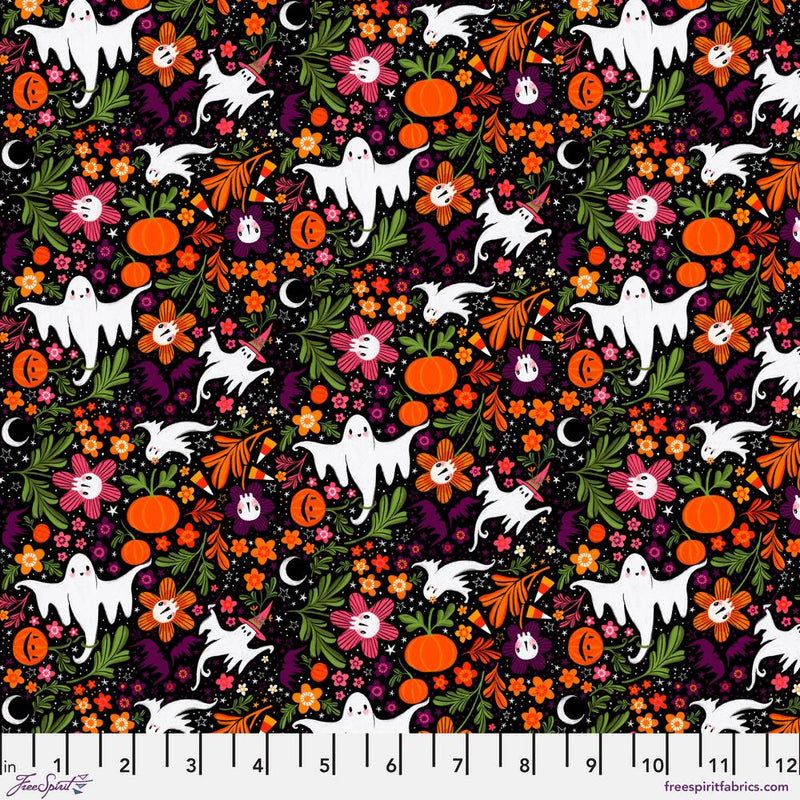 Ghostly Greetings - Spooktacular - Black - The Green Fern Quilt Co.