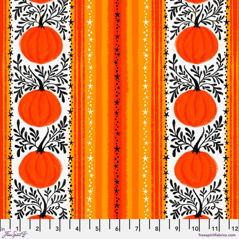 Ghostly Greetings - Pumpkin Vines - Orange - The Green Fern Quilt Co.