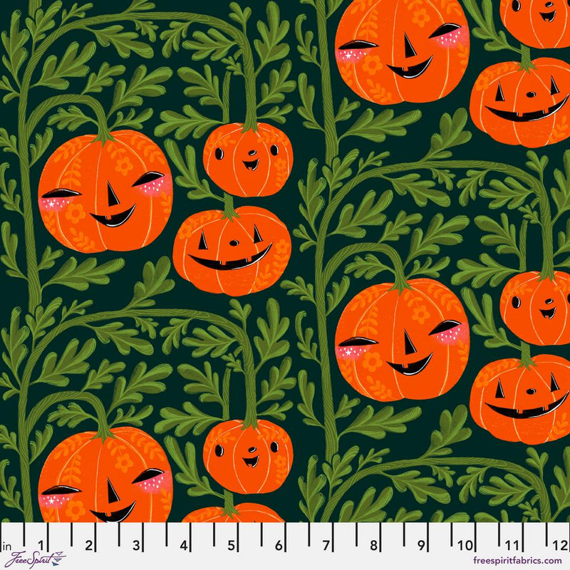 Ghostly Greetings - Pumpkin Head - Green - The Green Fern Quilt Co.