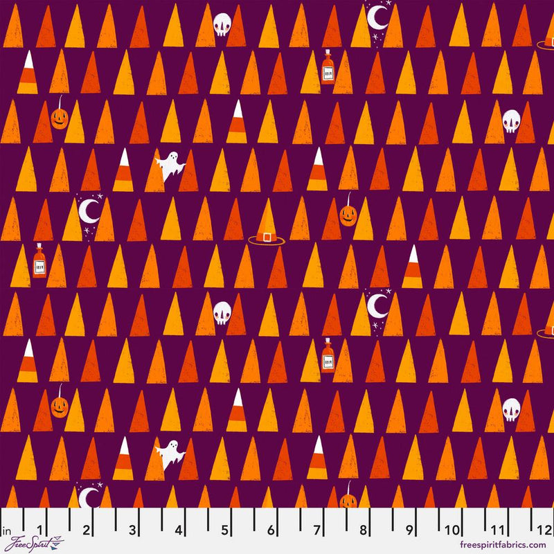 Ghostly Greetings - Candy Corn - Purple - The Green Fern Quilt Co.