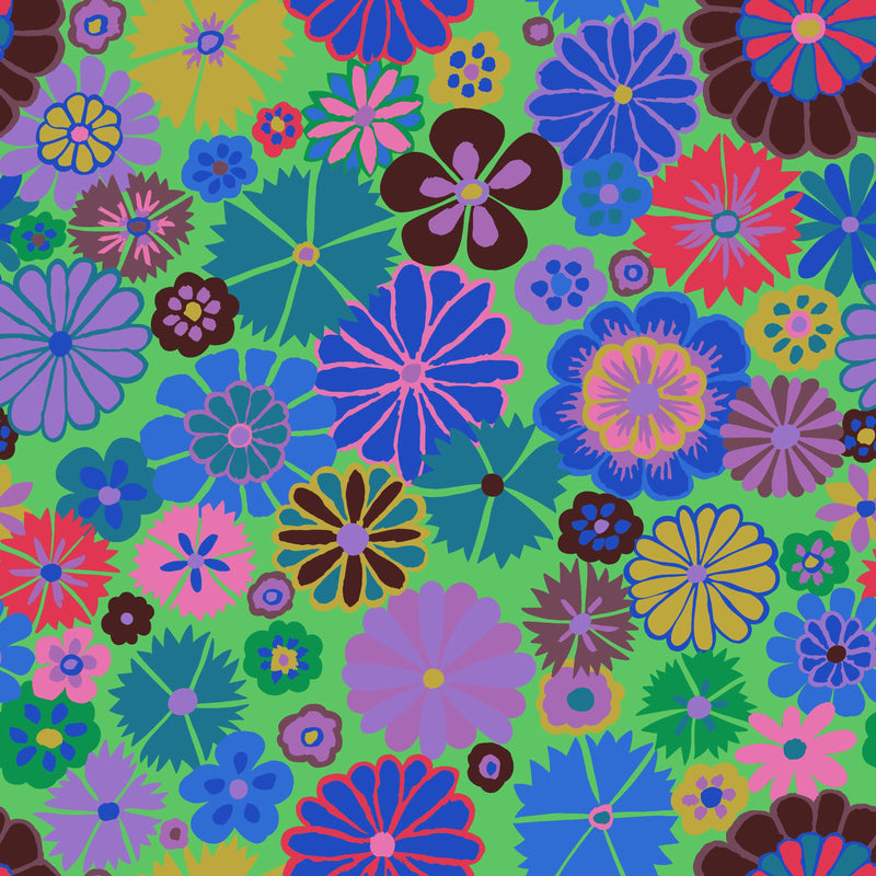 Kaffe Fassett - August 2024 Collective - Folk Flower - Blue