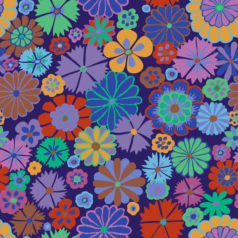 Kaffe Fassett - August 2024 Collective - Folk Flower - Purple