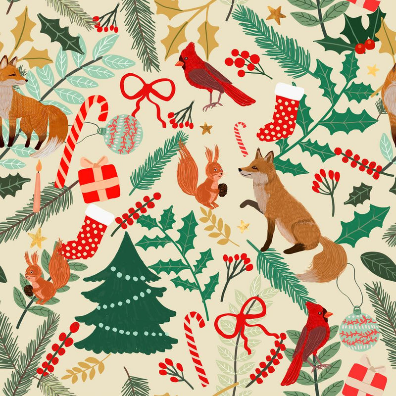 Christmas Spirit by Mia Charro - Forest Evening - Cream