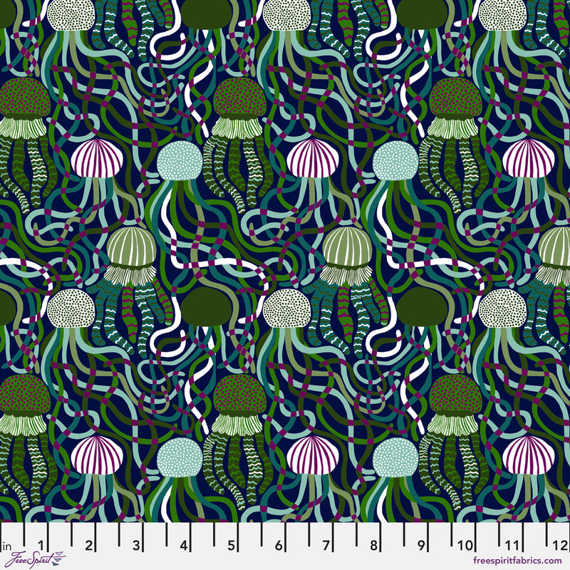 Monika Forsberg - Rising Tide - Abyss - Green - The Green Fern Quilt Co