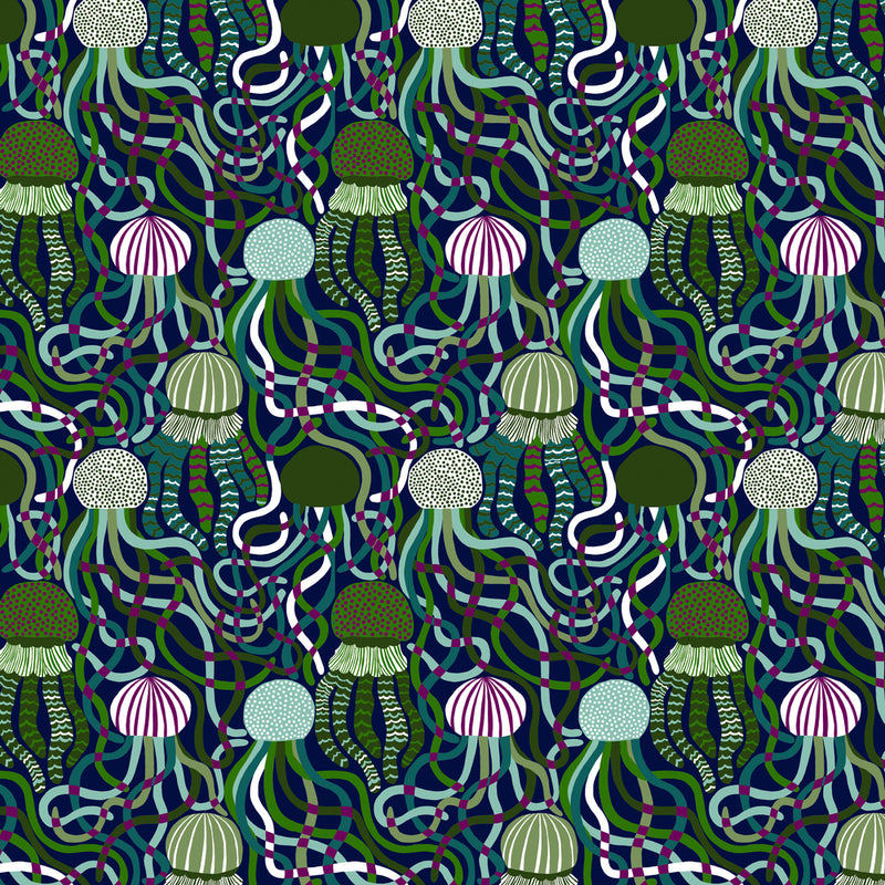 Monika Forsberg - Rising Tide - Abyss - Green - The Green Fern Quilt Co