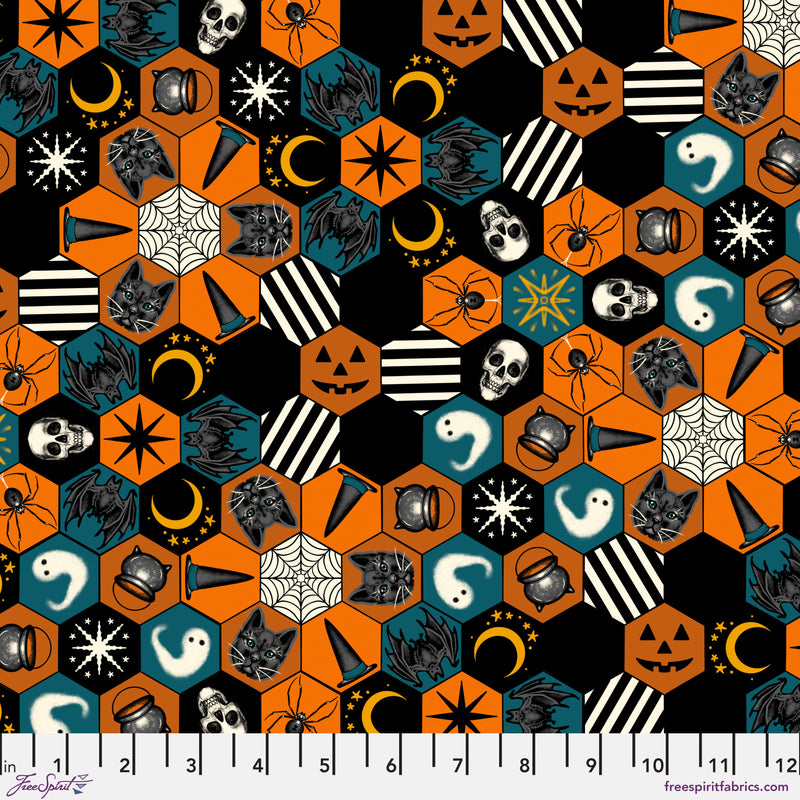 Rachel Hauer - Storybook Halloween - Hexi Cheater - Multi - The Green Fern Quilt Co.