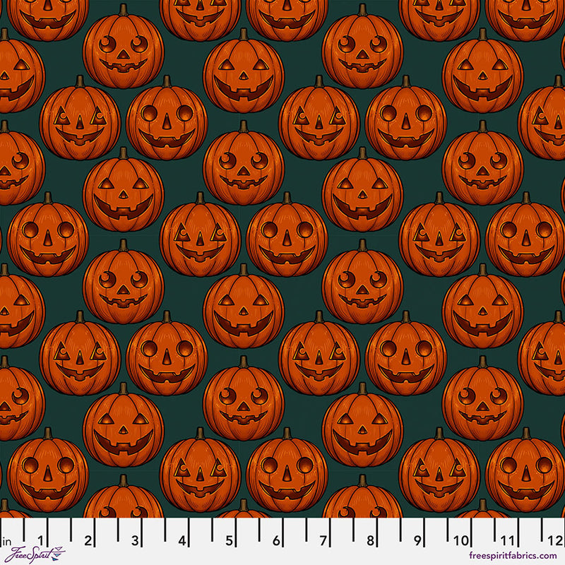 Mystic Moonlight - Pumpkin Grid - Green