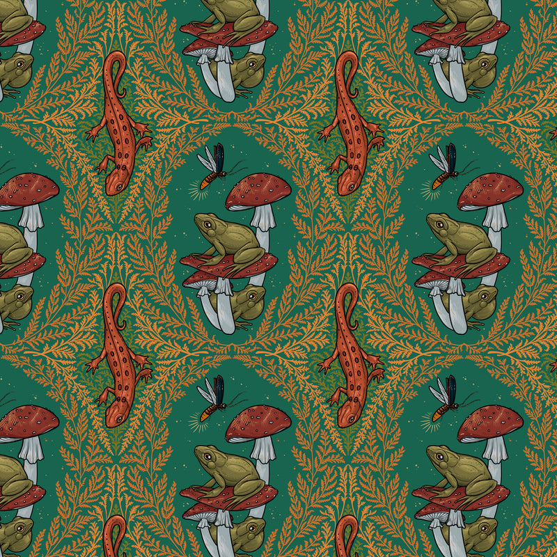 Club Hauer - Garden Bed - Garden Glow - Dark Aqua - The Green Fern Quilt Co.
