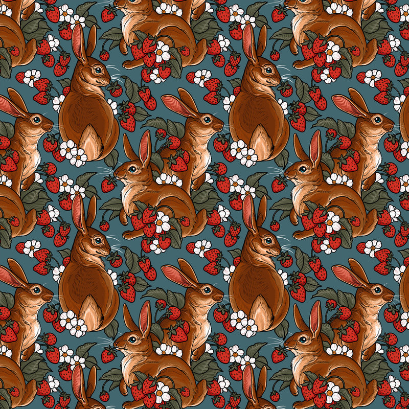 Club Hauer - Garden Bed - Rabbits - Turquoise - The Green Fern Quilt Co.