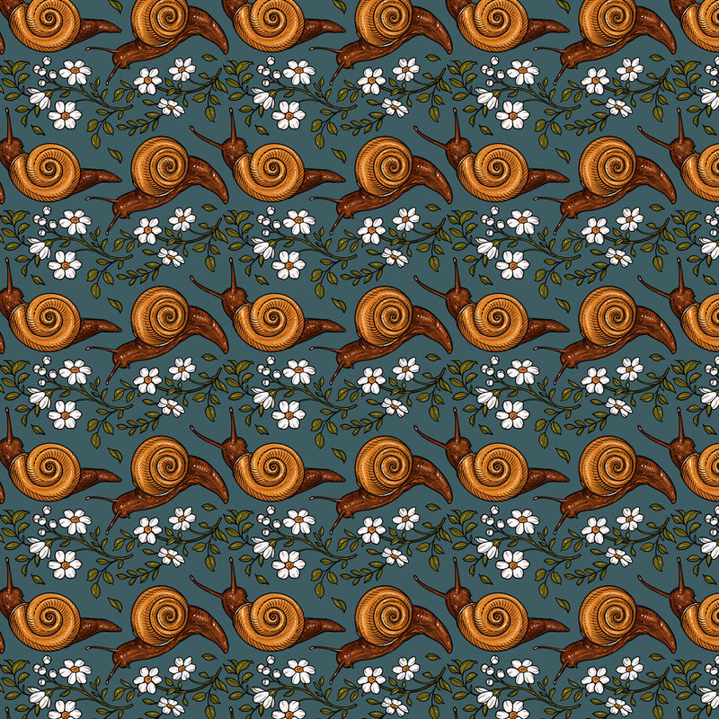 Club Hauer - Garden Bed - Snail Stripe - Turquoise - The Green Fern Quilt Co.