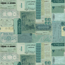 Tim Holtz Eclectic Elements Palette - Teal Ephemera - Teal - The Green Fern Quilt Co.
