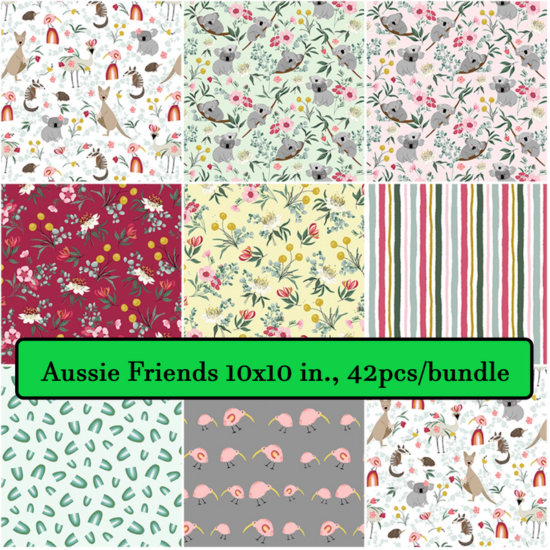 Aussie Friends 10x10in.,   42pcs/bundle