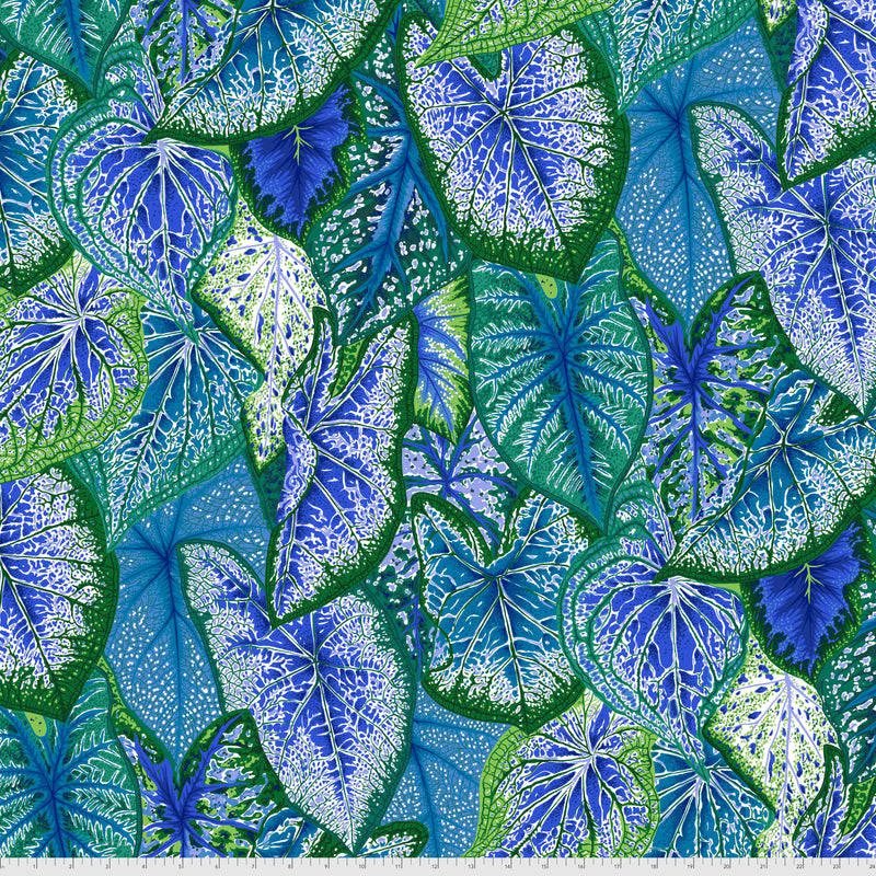 Kaffe Fassett Collective - August 2021 - Caladiums - Blue - The Green Fern Quilt Co.