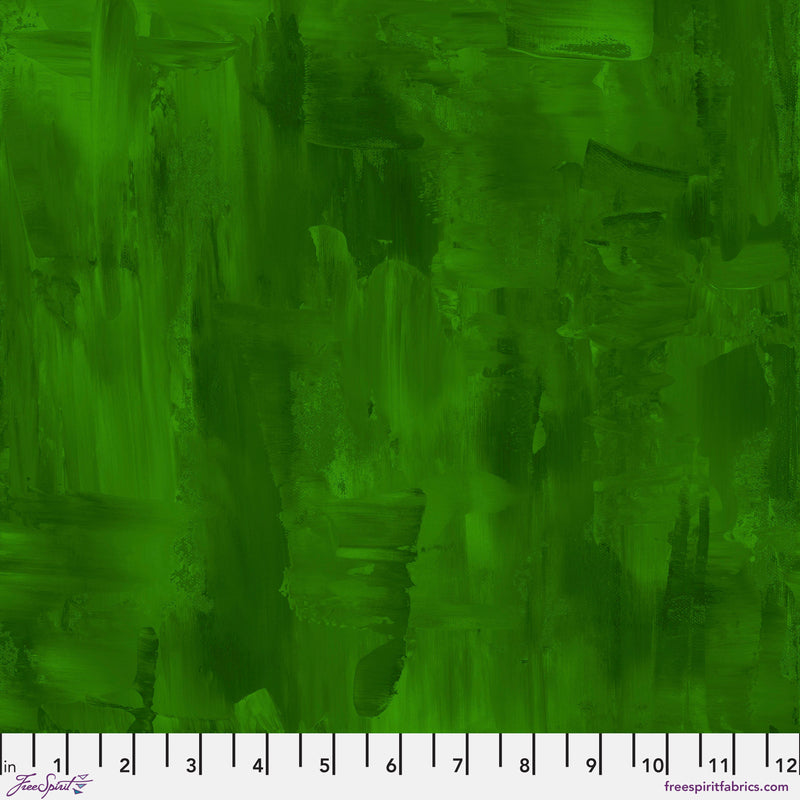 Sue Penn - Textures - Brushstrokes - Green - FreeSpirit Fabrics - Digitally Printed