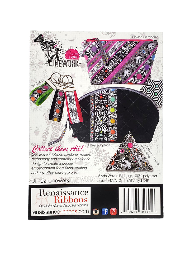 Tula Pink Linework - Designer Ribbon Pack - Renaissance Ribbons